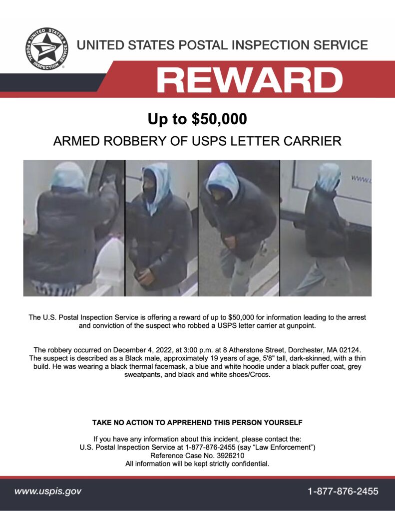 USPS Offering a Reward for info re: Armed Robbery of USPS Carrier in ...